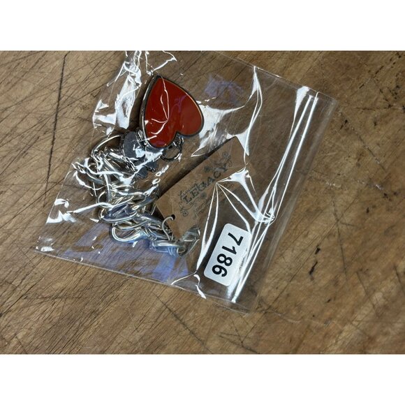 Silver Chain Bracelet W/ Red Heart & Blue Paw Charm Legacy Brand Handmade USA - Picture 4 of 7